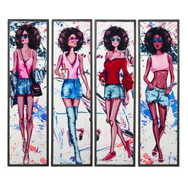 Cuadro Impresión Chicas 4/M Multicolor 34 X 2 X 120 cm (Set de 4)