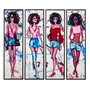 Cuadro Impresión Chicas 4/M Multicolor 34 X 2 X 120 cm (Set de 4)