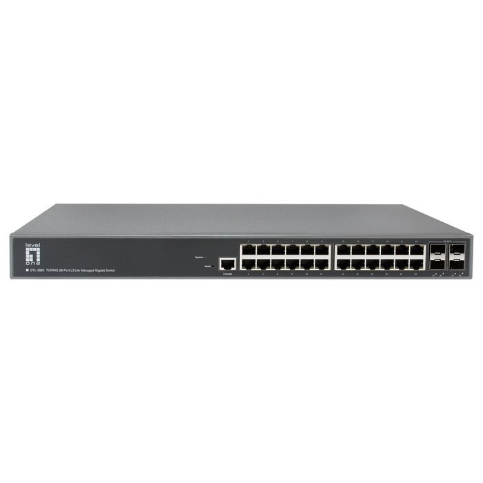 Level One GTL-2885 Switch Gestionado L3 de 24xGE y 4x10GSFP+