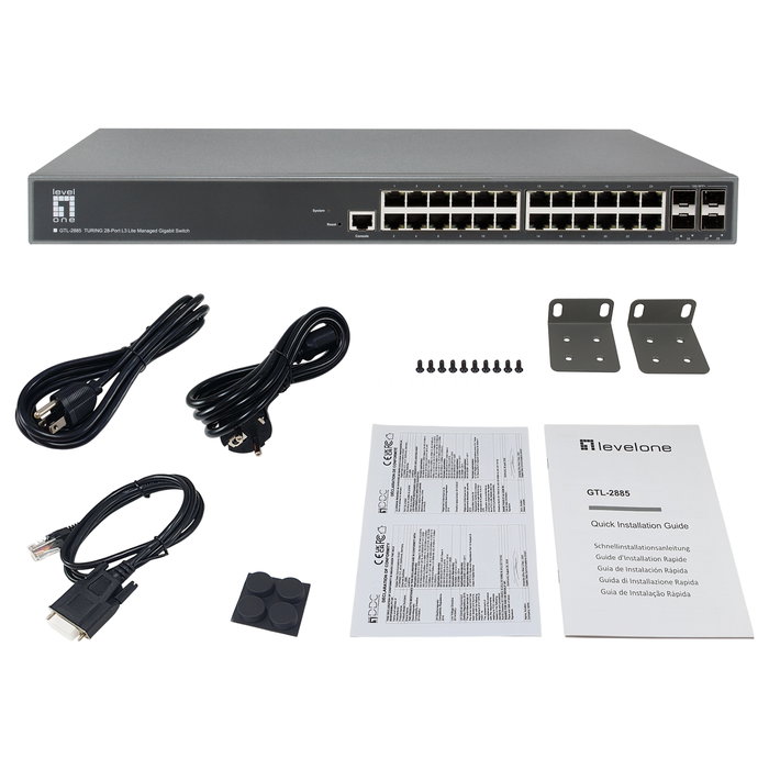 Level One GTL-2885 Switch Gestionado L3 de 24xGE y 4x10GSFP+