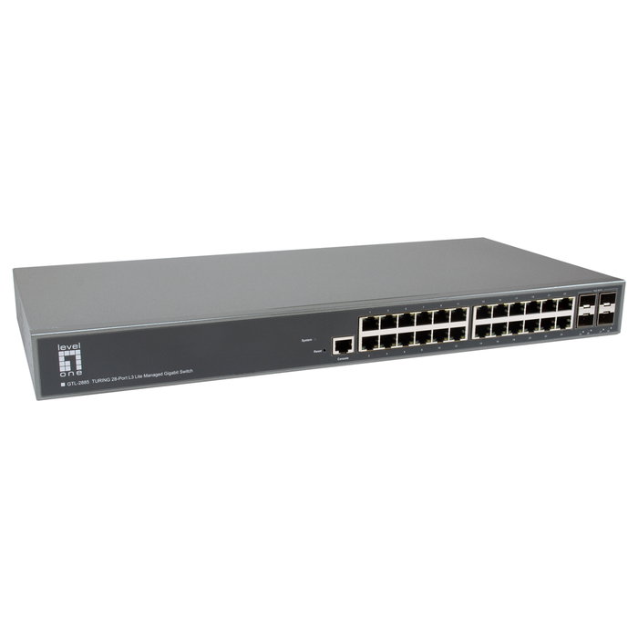 Level One GTL-2885 Switch de red gestionado L3 con 24xGE y 4x10GSFP+ Level One GTL-2885 Switch de red gestionado L3 con 24xGE y 4x10GSFP+