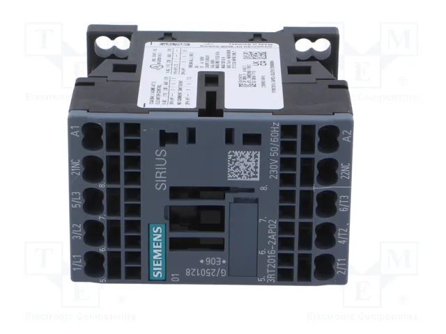 Siemens 3RT20162AP02 Contactor AC-3 4kW/400V 230VAC 3p S00