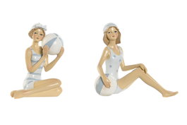 DKD Home Decor Figura de Resina Bañista Surtido de 2 Unidades