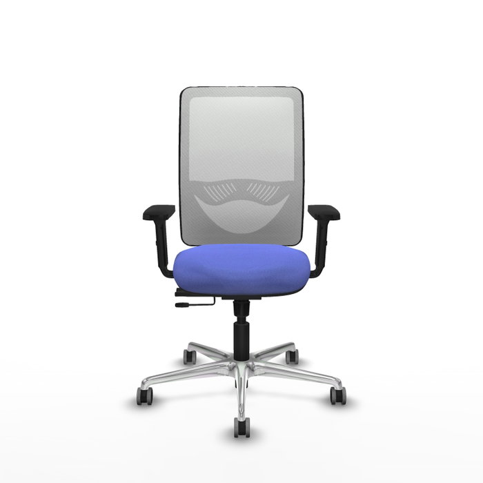PIQUERAS Y CRESPO Silla de oficina Zulema con mecanismo Sincro/Traslack, Azul claro y Blanco