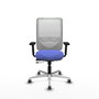 PIQUERAS Y CRESPO Silla de oficina Zulema con mecanismo Sincro/Traslack, Azul claro y Blanco