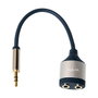 LogiLink Cable de audio 3.5 mm 3-pin/M a 2x 3.5 mm/F, metal, azul, 0.18 m