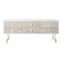 Mueble de TV DKD Home Decor 119 x 42 x 50 cm Abeto Dorado Blanco Marrón claro