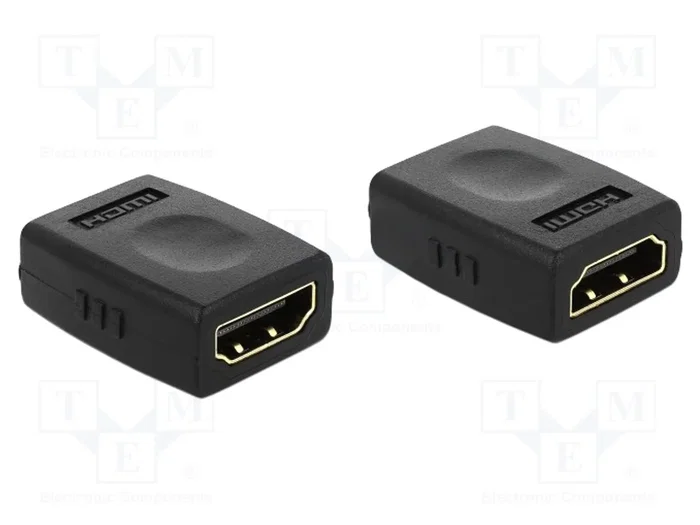 DeLOCK Adaptador HDMI de 19 pines a 19 pines, hembra-hembra, Negro DeLOCK Adaptador HDMI de 19 pines a 19 pines, hembra-hembra, Negro