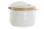 DKD Home Decor Azucarero Cassic Porcelain Blanco y Natural con Bambú