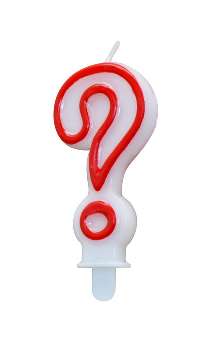 Algon Vela Interrogante Blanca Borde Rojo 7 cm (36 Unidades)