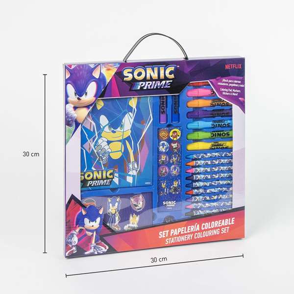 Set papelería coloreable display sonic 30.0 x 30.0 x 2.5 cm