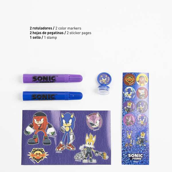 Set papelería coloreable display sonic 30.0 x 30.0 x 2.5 cm