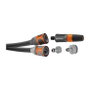 GARDENA Liano Set Manguera de Riego Textil 1/2" 30 m, PVC, 22 bar, Resistente UV y Heladas, Color Negro/Azul/Gris