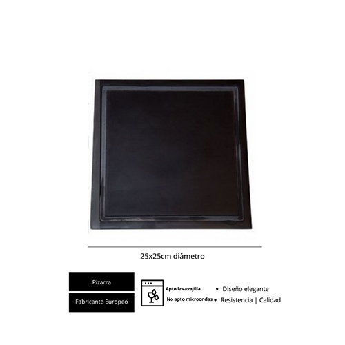 Supizarra plato antigoteo 25x25 cm (Set de 2)