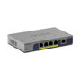 Netgear GS105P Switch no administrado Gigabit Ethernet 10/100/1000 con PoE, montaje en pared/escritorio, gris