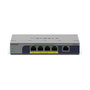 Netgear GS105P Switch no administrado Gigabit Ethernet 10/100/1000 con PoE, montaje en pared/escritorio, gris