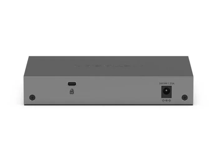 NETGEAR GS105P Switch Gigabit Ethernet No Administrado, 5 Puertos, 10/100/1000 Mbps, Power over Ethernet (PoE+), Montaje Pared/Escritorio, Gris