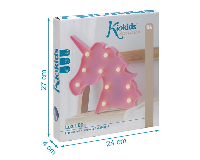 KioKids Lámpara Unicornio Led Rosa a Pilas para Habitación Infantil