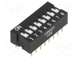Aratas DIP-SWITCH A6E-8101-N de 8 secciones con montaje THT