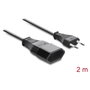 DeLOCK 81627 Extensión de cable CEE 7/16, 2 m, Negro