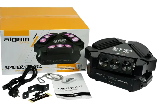 Algamlight Mini Barras Motorizadas Beam 9X 12W RGBW Spider Tri 912 Efectos de Barrido DMX Maestro/Esclavo Automático Musical