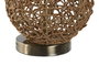 DKD Home Decor Lámpara de Sobremesa de Ratán y Lino Beige