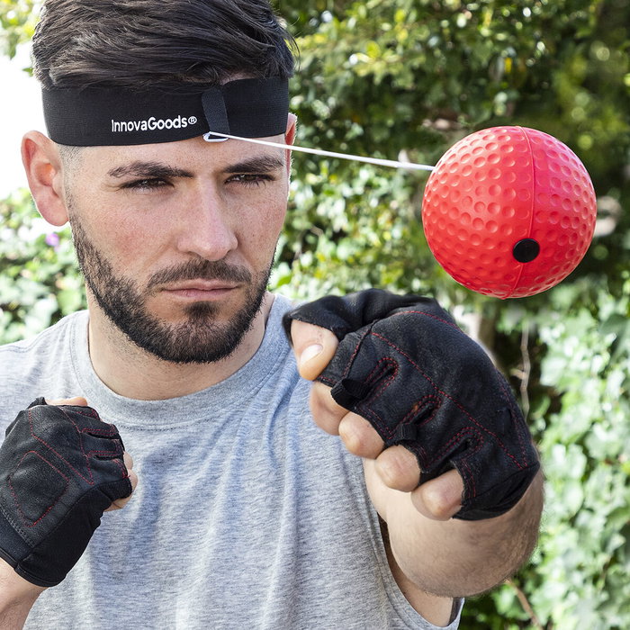 Pack Set de Pelotas de Entrenamiento y Reflejos y Máquina de Boxeo Musical Recargable InnovaGoods