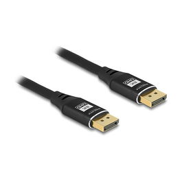 DeLOCK Cable DisplayPort 1.4 HDR 8K 60 Hz / 4K 240 Hz 1 m - Negro, Metálico, Macho-Macho, 32.4 Gbps, DSC 1.2, HDCP 2.3, Blindaje Triple