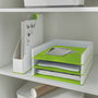 Leitz Bandeja sobremesa plástico Leitz WOW Dual blanco/verde 267x49x336 mm