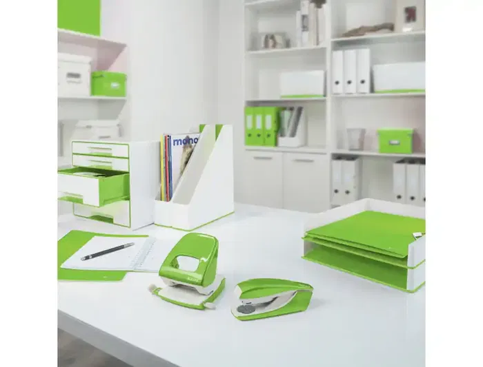 Leitz Bandeja Sobremesa Wow Dual Blanco/Verde 267x49x336 mm