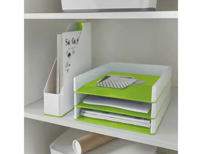 Leitz Bandeja Sobremesa Wow Dual Blanco/Verde 267x49x336 mm