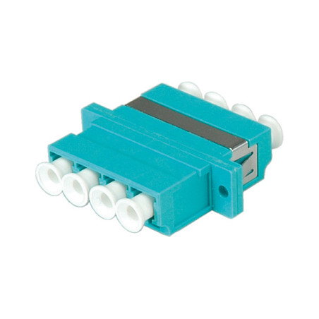 VALUE Adaptador de fibra óptica LC cuádruple OM3 PB