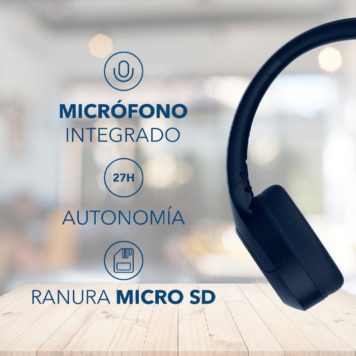 Daewoo DW2027 Auriculares Inalámbricos Azules con Micrófono