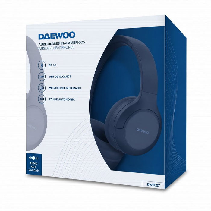 Daewoo DW2027 Auriculares Inalámbricos Azules con Micrófono