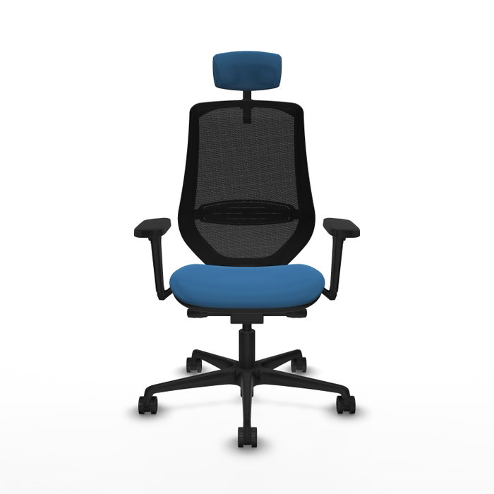 PIQUERAS Y CRESPO Silla de oficina Mardos con mecanismo Sincro/Traslack, Azul claro y Negro