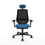 PIQUERAS Y CRESPO Silla de oficina Mardos con mecanismo Sincro/Traslack, Azul claro y Negro
