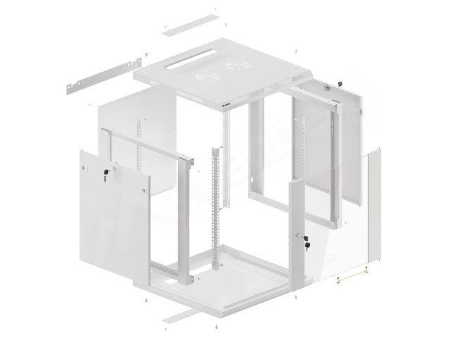 Lanberg Armario Rack WF01-6612-10S 12U 600x600 Gris