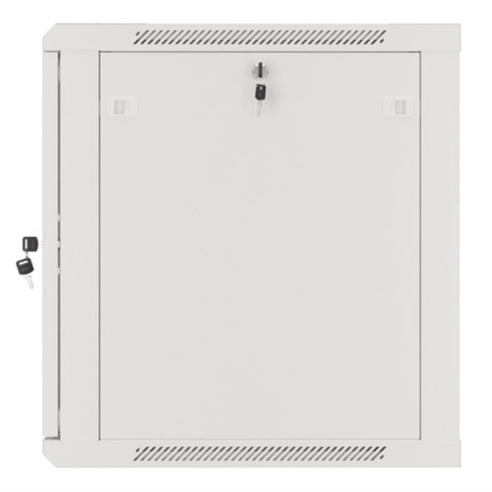 Lanberg WF01-6612-10S Armario Rack de Pared 12U 600x600mm, Puerta de Cristal, Bloqueo, 60kg Capacidad, Gris
