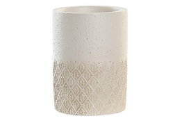 DKD Home Decor Vaso Beige Marron Resina 7.4 x 10 x 7.4 cm (2 Unidades)
