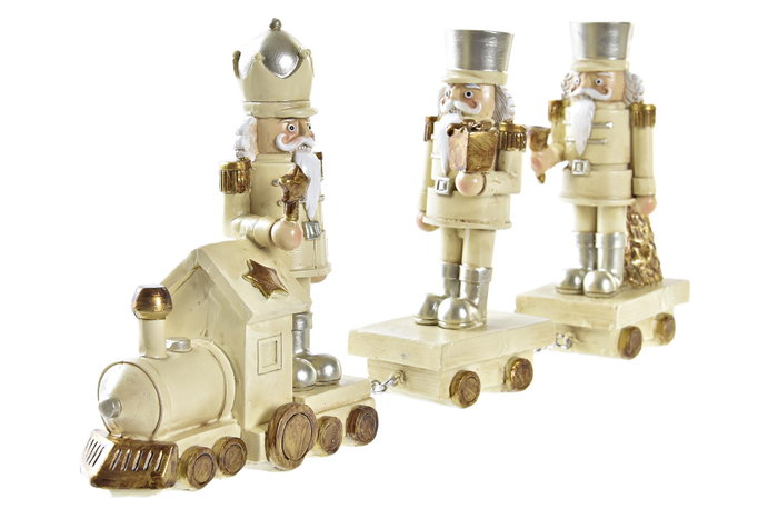 DKD Home Decor Figura de Tren de Resina Surtida (Dorado y Plateado)