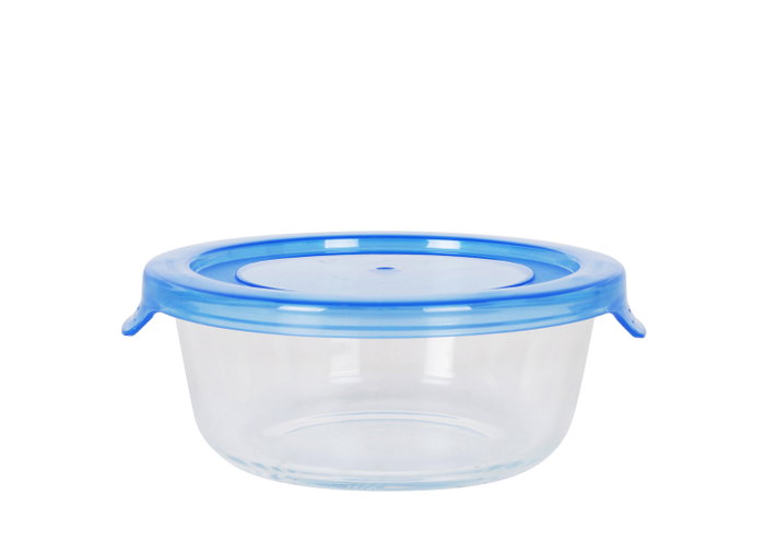 Quttin Fiambrera Redonda con Tapa Azul 13.5 cm (12 Unidades)