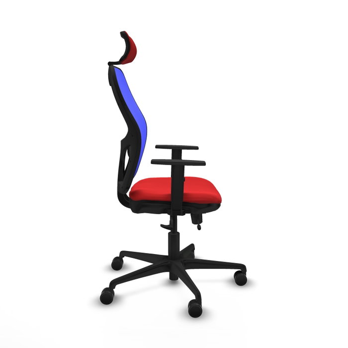 PIQUERAS Y CRESPO Silla de oficina Jorquera con mecanismo Sincro/Traslack, Rojo y Azul