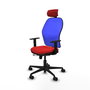 PIQUERAS Y CRESPO Silla de oficina Jorquera con mecanismo Sincro/Traslack, Rojo y Azul