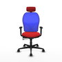PIQUERAS Y CRESPO Silla de oficina Jorquera con mecanismo Sincro/Traslack, Rojo y Azul