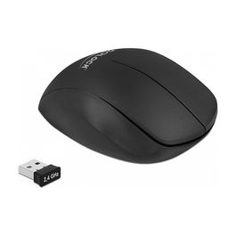 DeLOCK Ratón Ergonómico Inalámbrico Vertical 12598 para Mano Derecha, Bluetooth/USB-A, 1600 DPI, Silencioso, Negro/Rojo