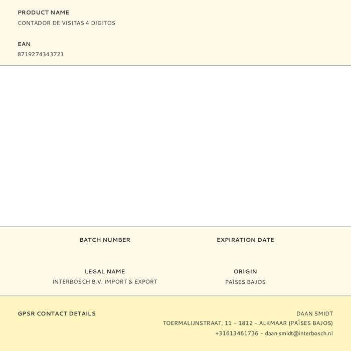 Benson Contador de visitas 4 dígitos Metal Cromado Profesional