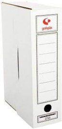 GRAFOPLAS Archivador Definitivo de Cartón Doble Blanco, Pack de 50