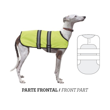 Nayeco Chaqueta Capa Perro X-Trek Neón Impermeable 60 cm | Guata Térmica, Tela Rip Stop y Doble Banda Ajustable para Exterior