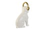 DKD Home Decor Figura Perro Resina Blanco Negro Dorado 12 x 18 x 30 cm (2 Unidades)