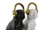 DKD Home Decor Figura Perro Resina Blanco Negro Dorado 12 x 18 x 30 cm (2 Unidades)